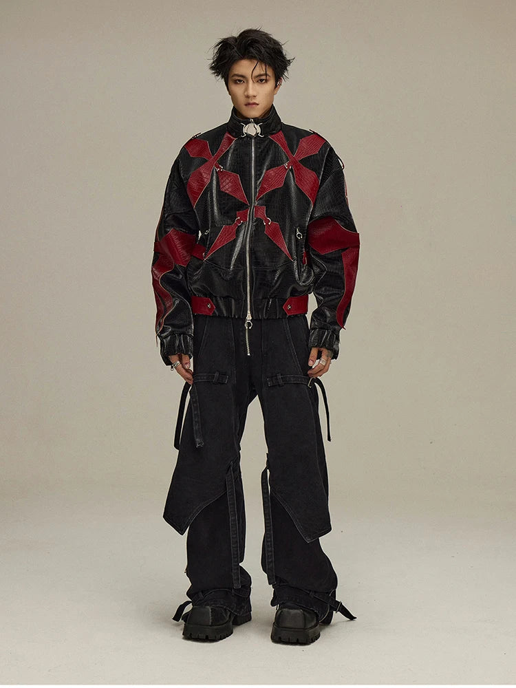 Mens Crocodile Faux Leather Jacket