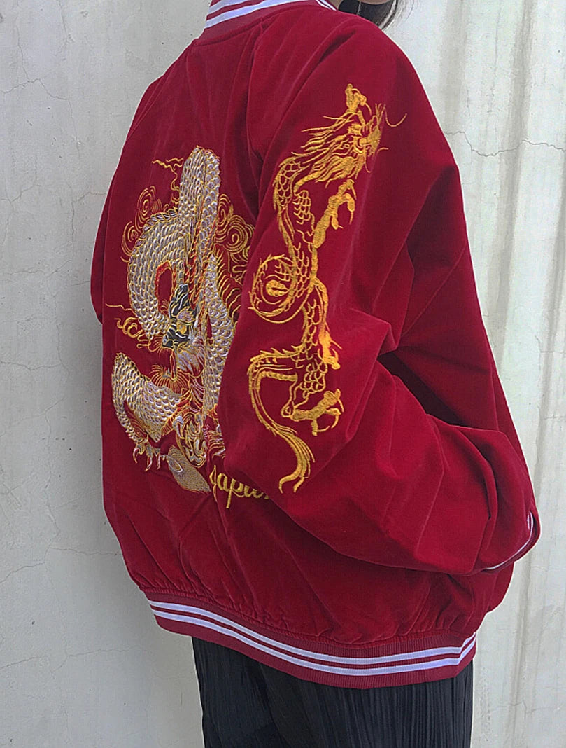 Men's Embroidered Japanese Dragon Jacket - Festigal