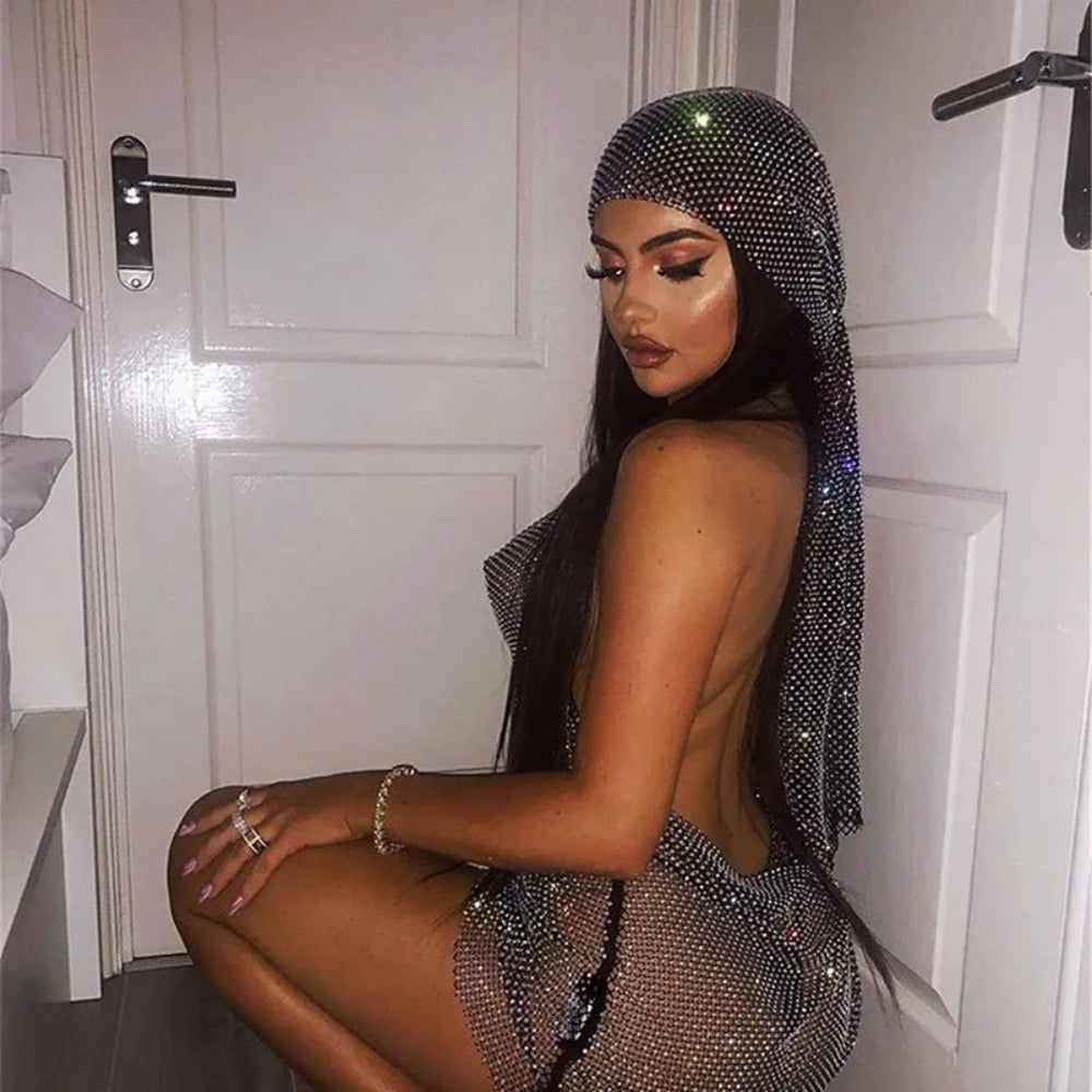 Rihanna Style Rhinestone Bandana - Festigal