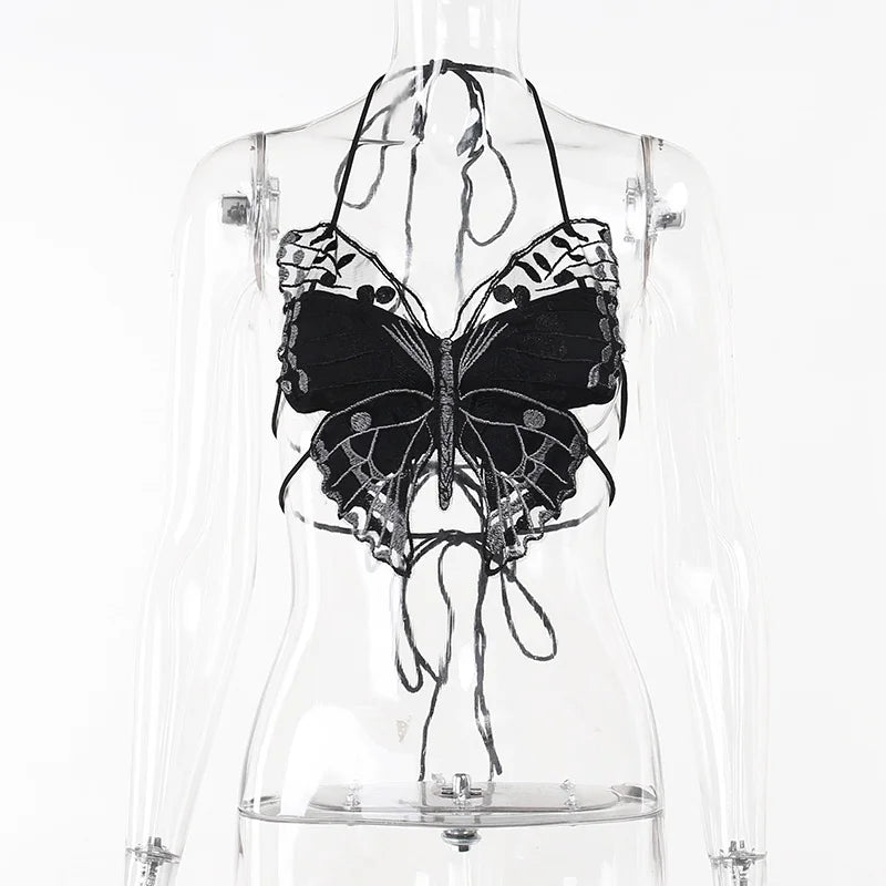 Gothic Butterfly Crop Top - Festigal