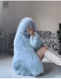 Faux Fur Hooded Coat - Festigal