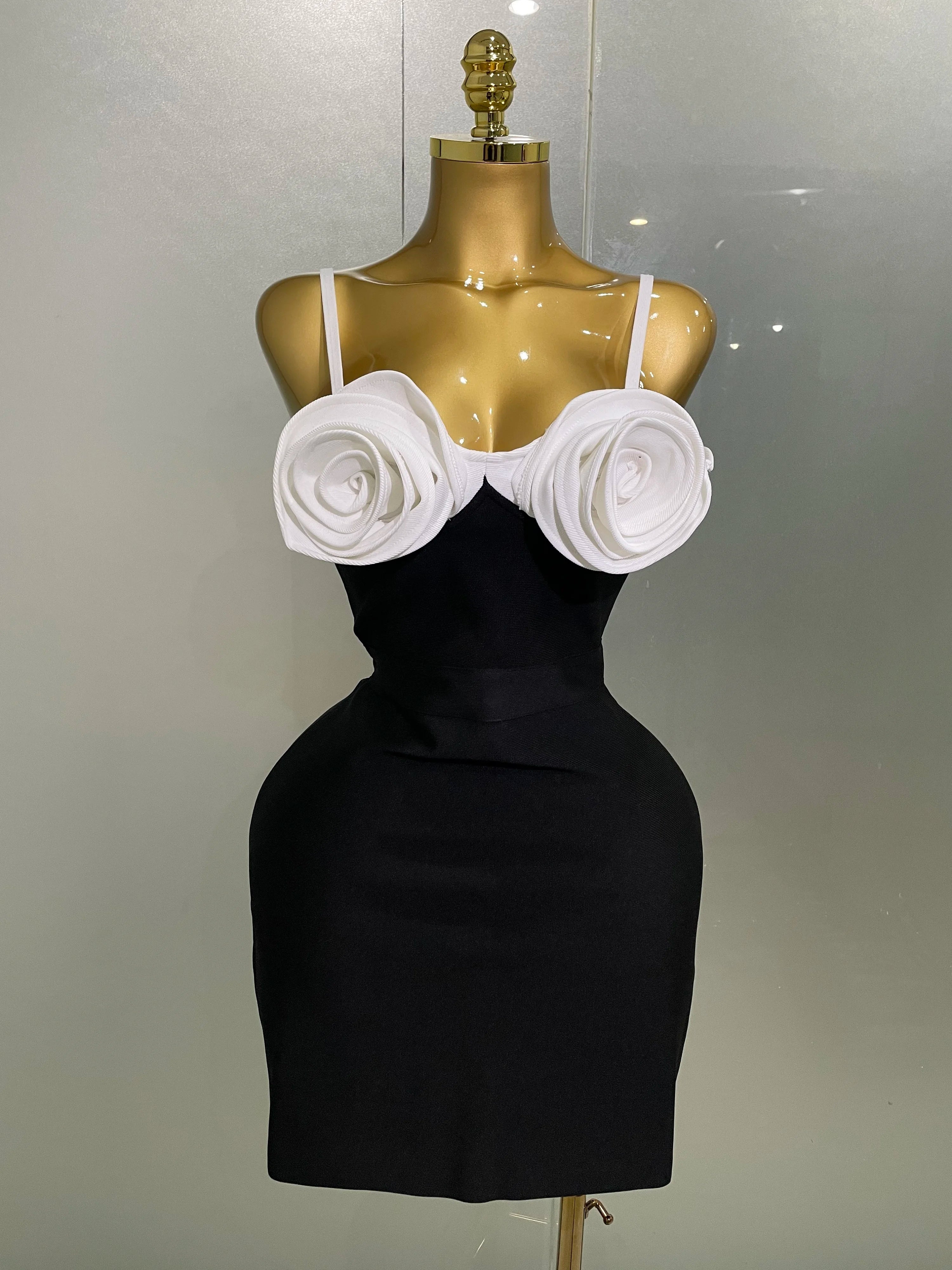 3D Flower Bandage Dress
