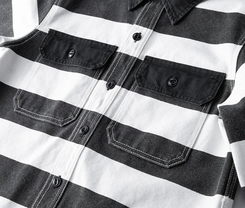Monochrome Striped Canvas Jacket