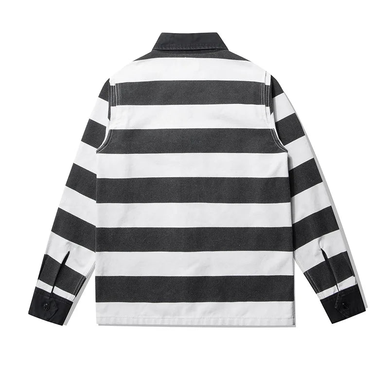Monochrome Striped Canvas Jacket
