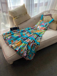 Psychedelic Abstract Ruffled Dress - Festigal