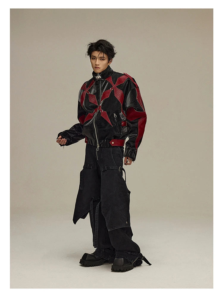 Mens Crocodile Faux Leather Jacket