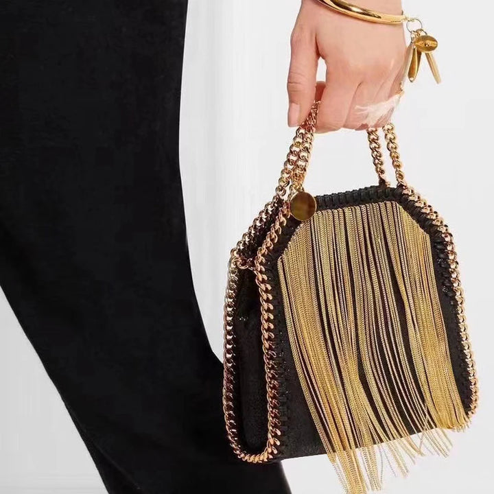 Faux Leather Tassel Bag - Festigal