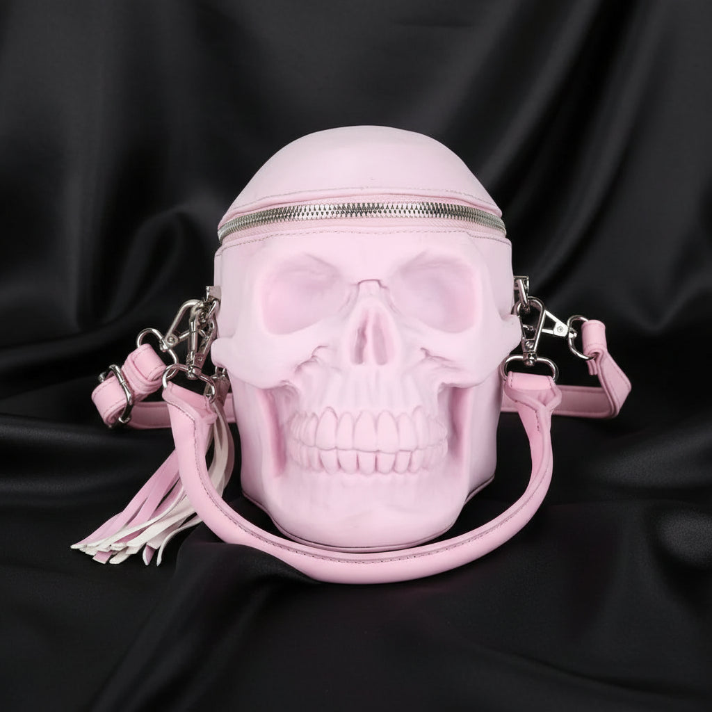 3D Velvet Skull Crossbody Bag