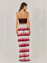 Gradient Top & Tassel Skirt Set