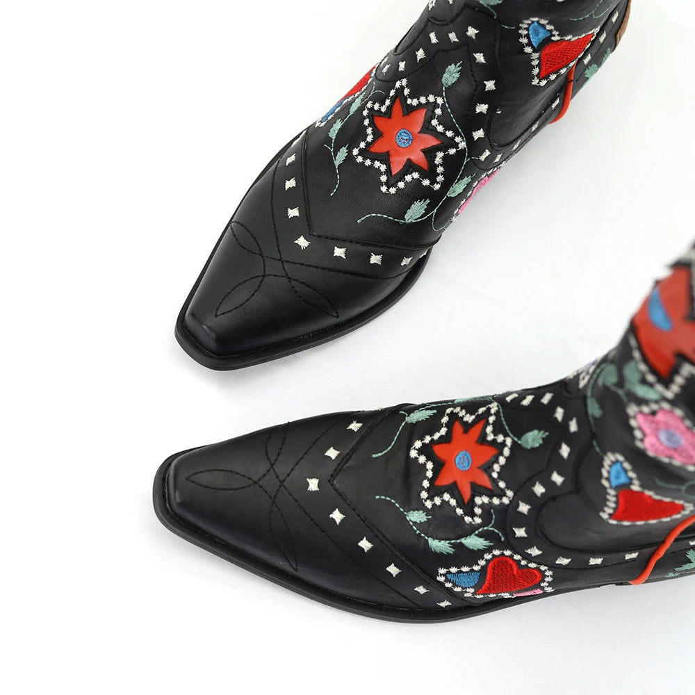 Embroidered Western Cowboy Boots - Festigal