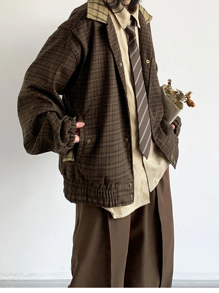 Men's Patchwork Plaid Jacket - Festigal