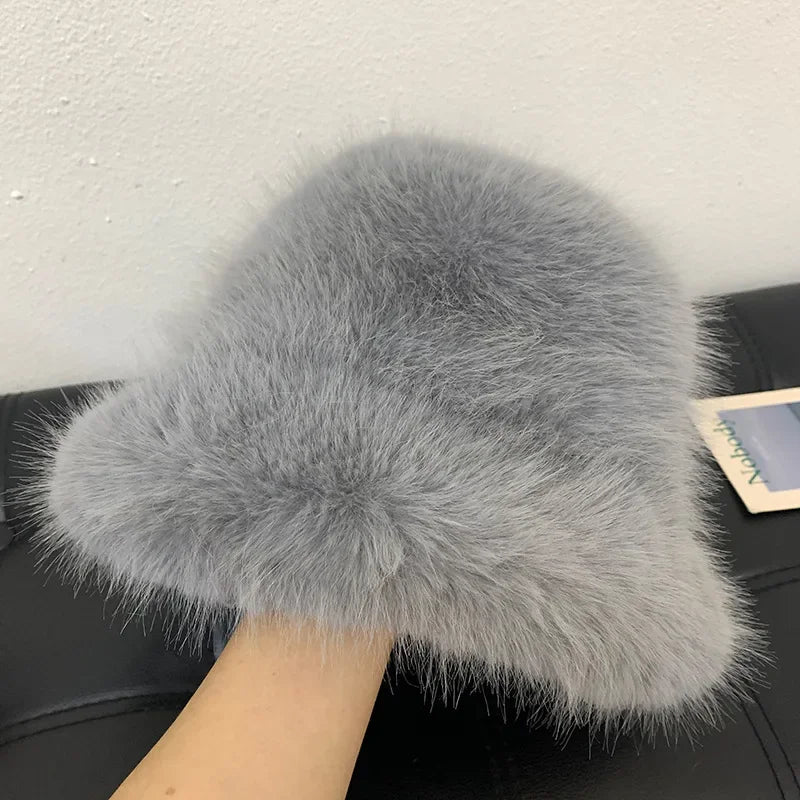 Faux Fur Bucket Hats - Festigal