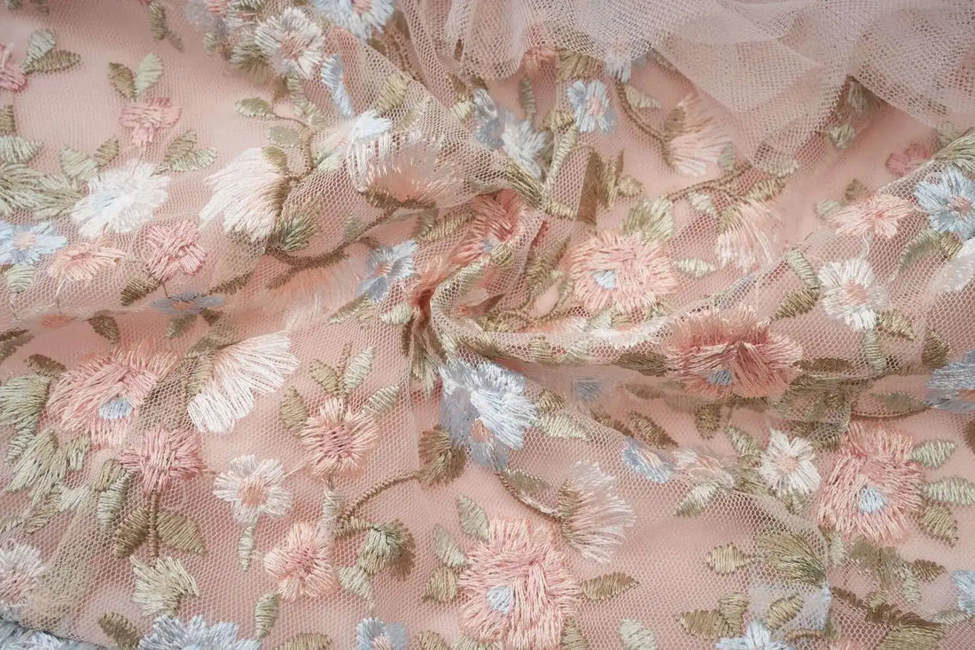 Floral Ruffled Embroidered Maxi Dress