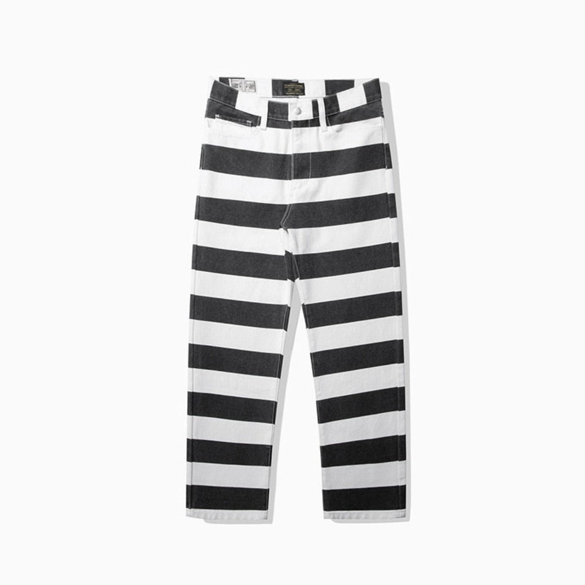 Monochrome Striped Canvas Trousers - Festigal