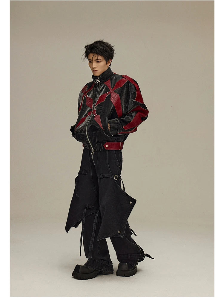 Mens Crocodile Faux Leather Jacket