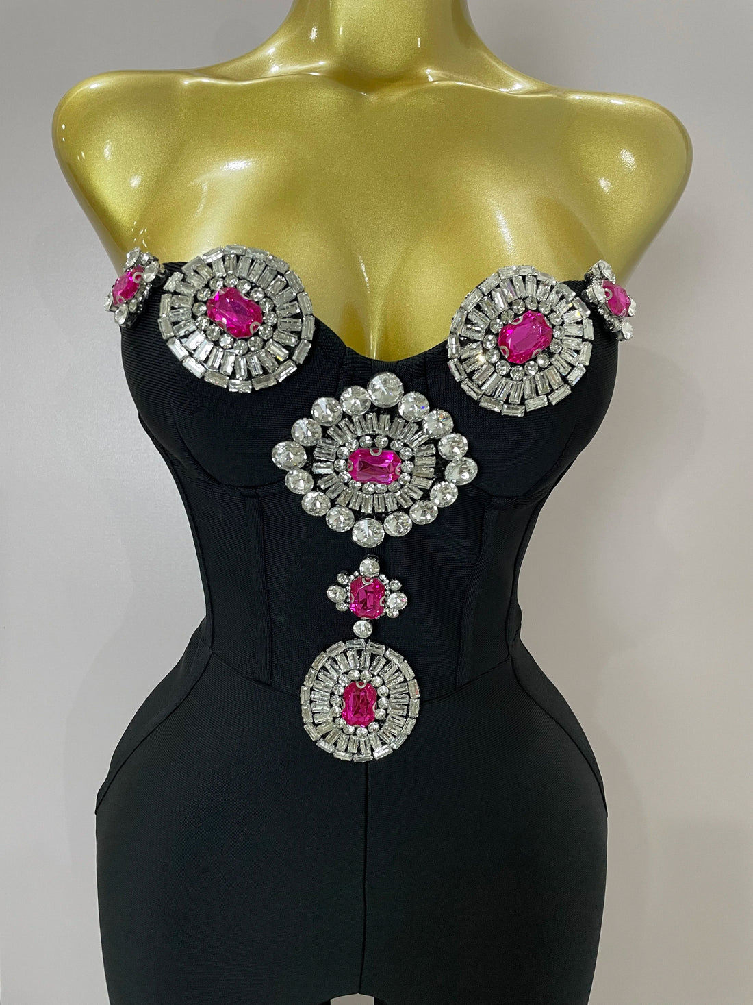 Rhinestone Bustier Bodysuit - Festigal
