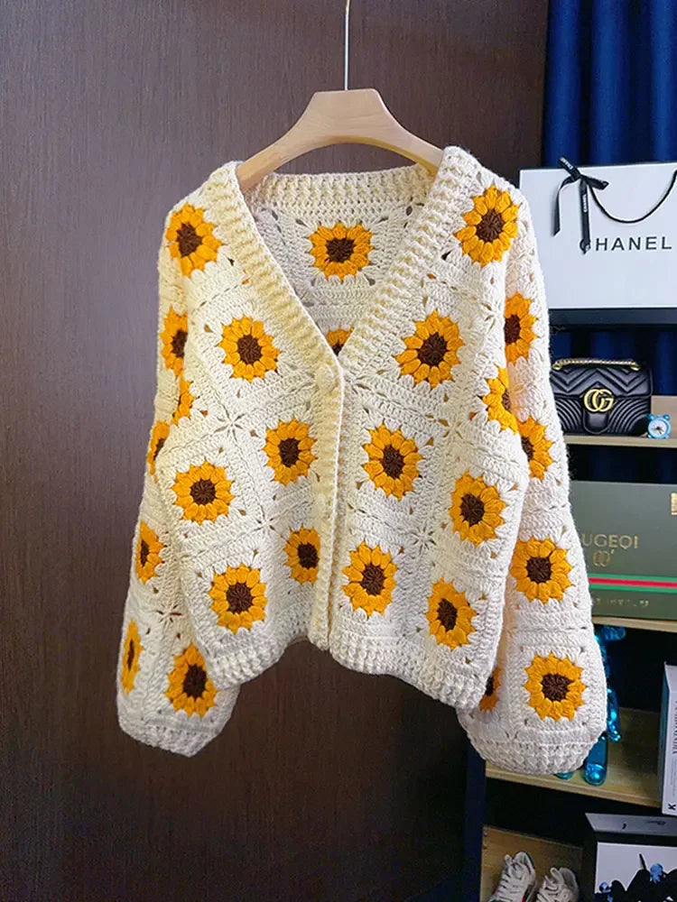 Crochet Sunflower Cardigan - Festigal