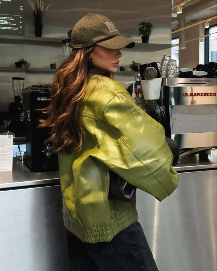 Faux Leather Cropped Jacket - Festigal