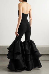 Strapless Ruffle Leg Jumpsuit
