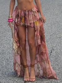 Floral Asymmetrical Shorts - Festigal