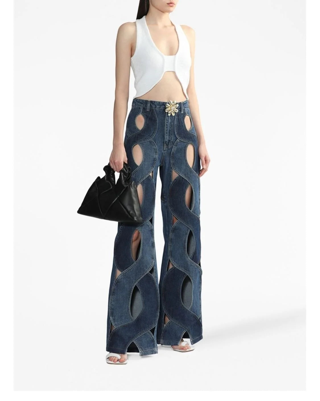 Black and White Striped Flares - Festigal