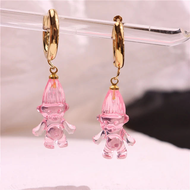 Troll Doll Hoop Earrings