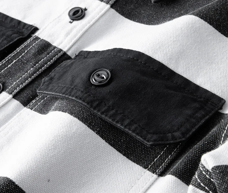 Monochrome Striped Canvas Jacket