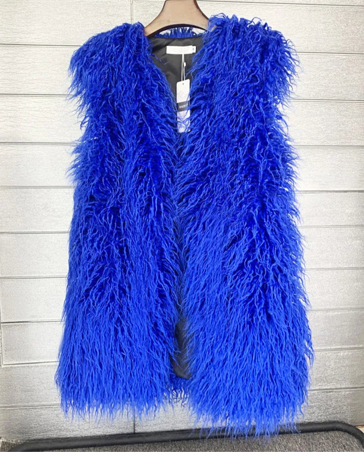 Faux Mongolian Fur Gilet - Festigal