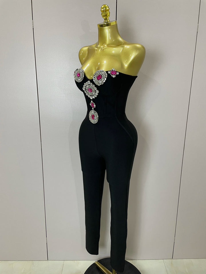 Rhinestone Bustier Bodysuit - Festigal