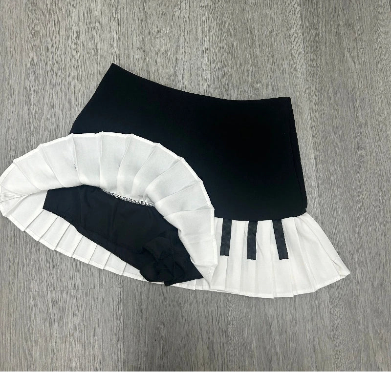Piano Pleated Mini Skirt for Music Lovers - Festigal Fashion