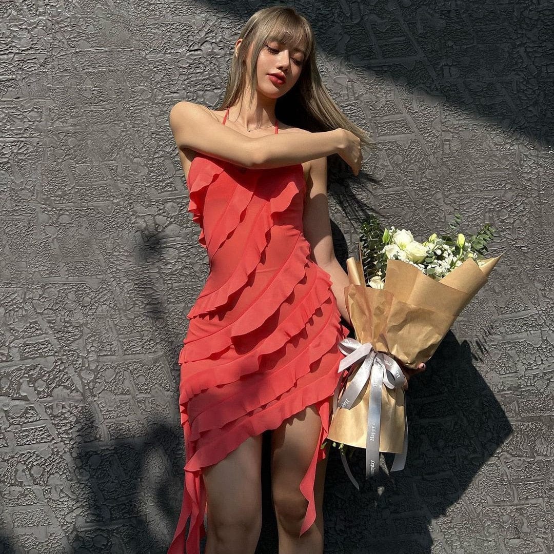 Asymmetrical Ruffle Dress - Festigal