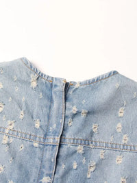 Distressed Denim A-Line Dress - Festigal