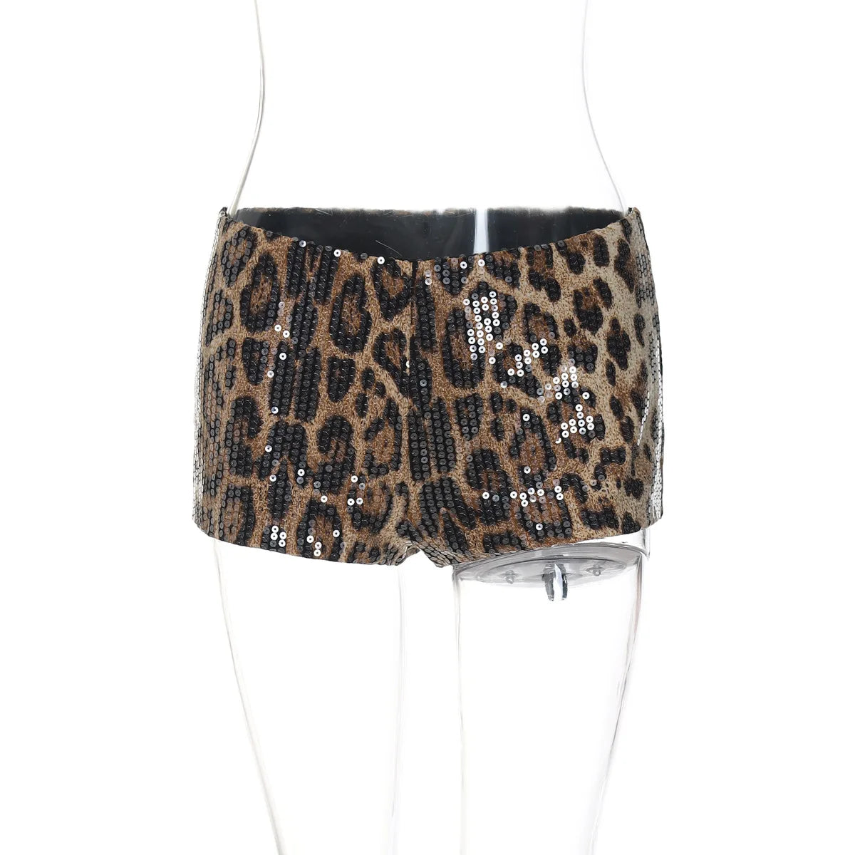 Leopard Print Sequin Hot Pants - Festigal