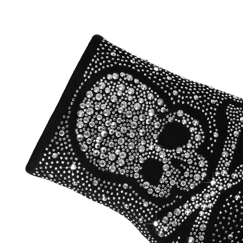 Sparkly Skull Toothed Heel Boots - Festigal