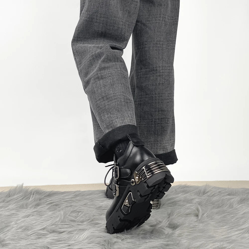 Futuristic Metal Platform Shoes - Festigal