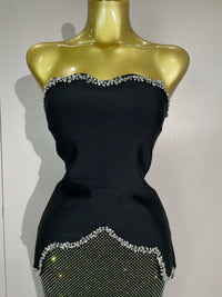 Asymmetrical Glitter Top & Maxi Skirt Set - Festigal