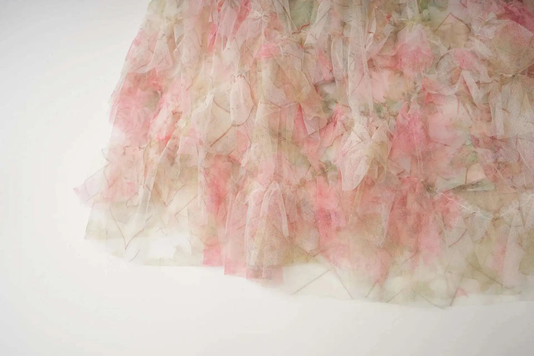 Floral Ruffled Embroidered Maxi Dress