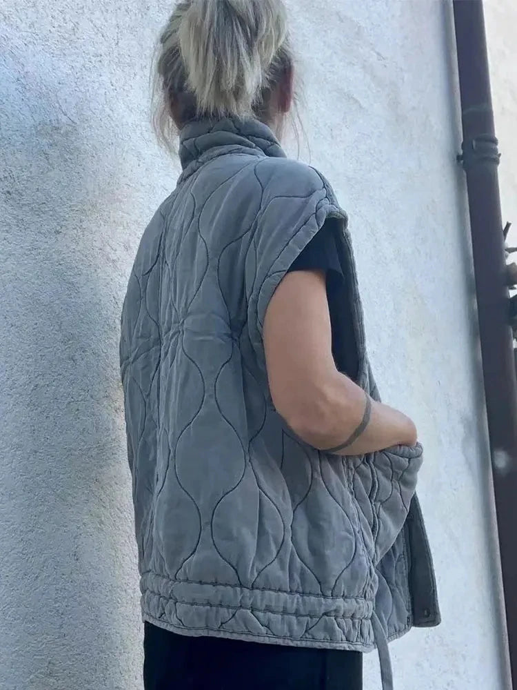 Grey Quilted Gilet - Festigal