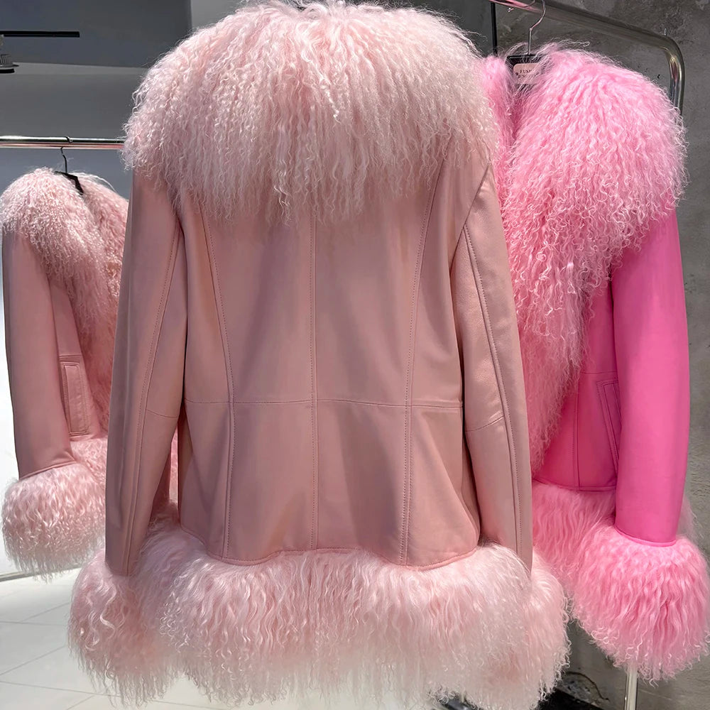 Suede Mongolian Fur Jacket