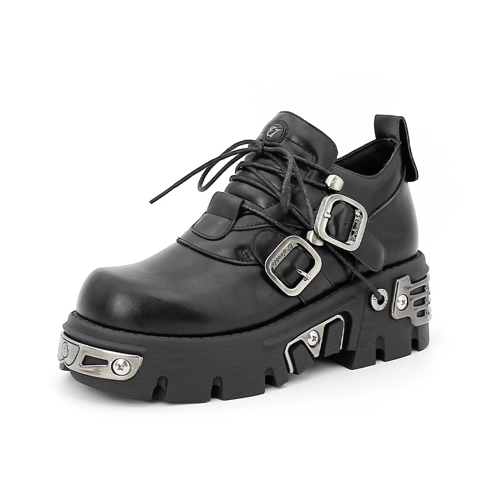 Futuristic Metal Platform Shoes - Festigal