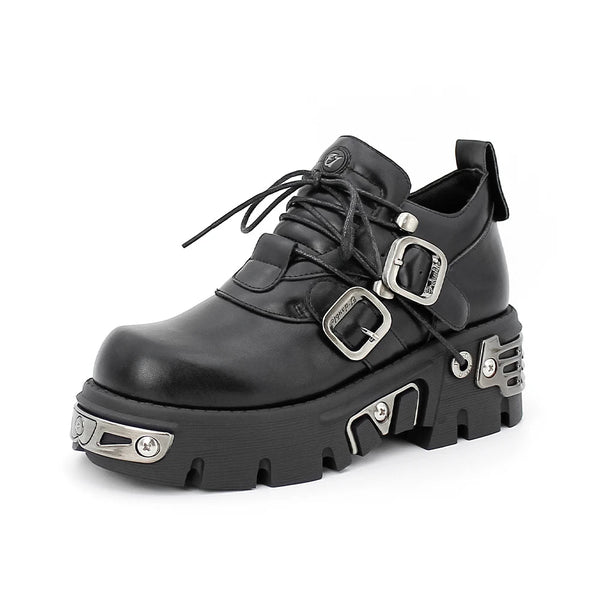 Futuristic Metal Platform Shoes - Festigal