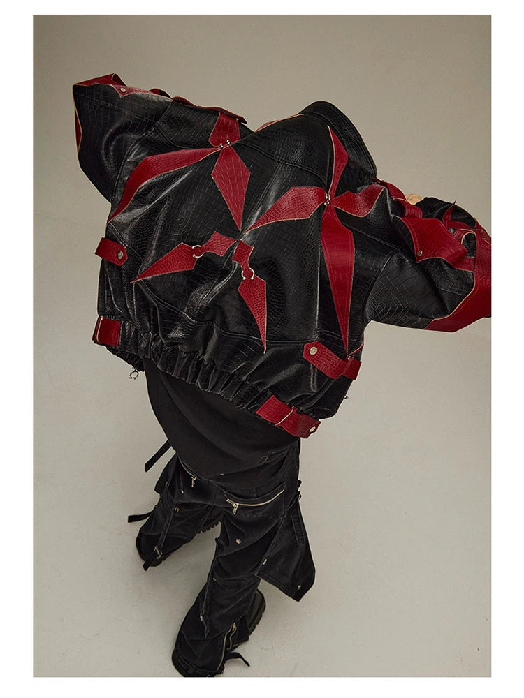 Mens Crocodile Faux Leather Jacket