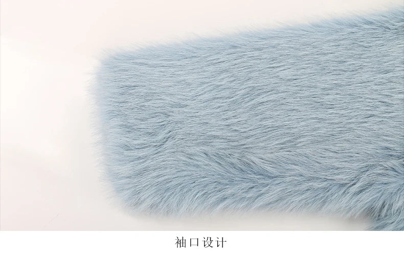 Faux Fur Oversized Collar Coat - Festigal