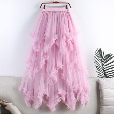 Gauze Asymmetrical Midi Skirt - Festigal