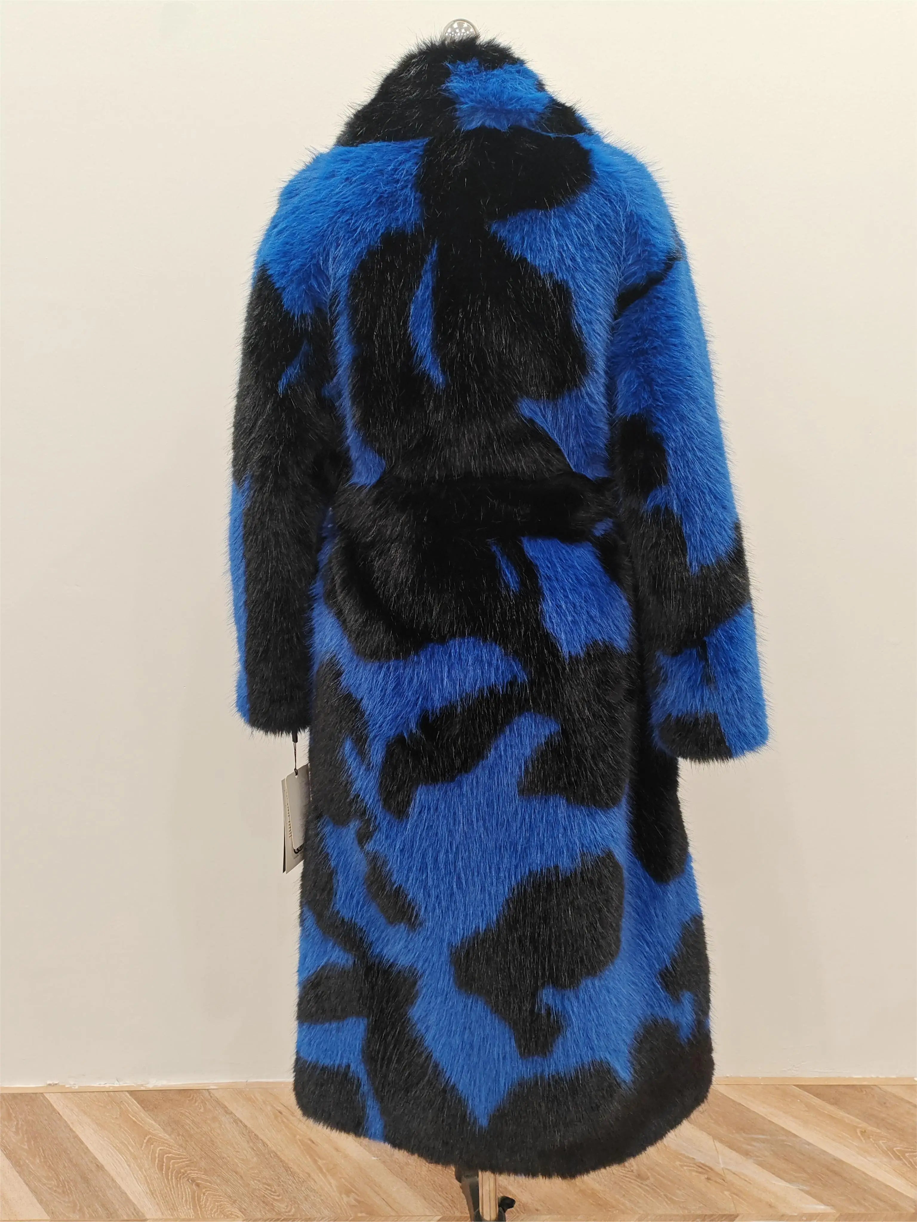 Faux Mink Fur Contrast Coat - Festigal