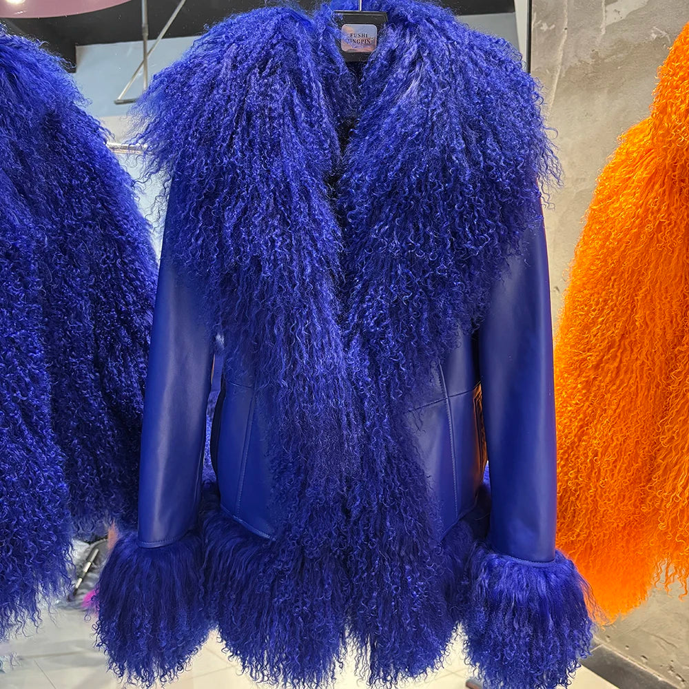 Suede Mongolian Fur Jacket