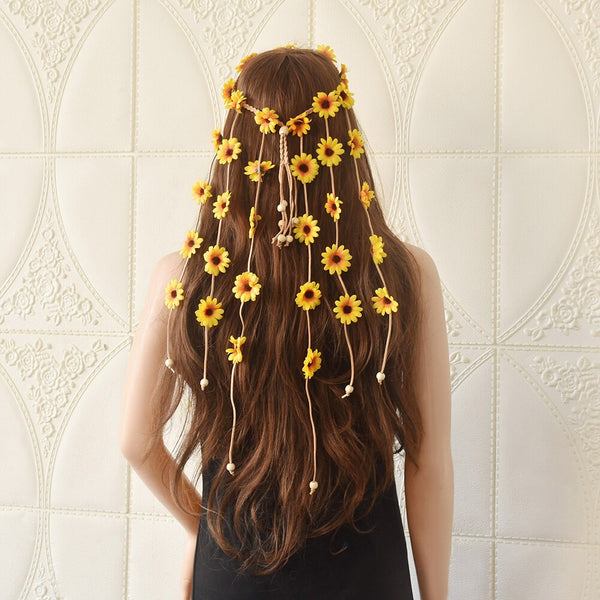 Daisy Flower Garland Festival Crown Tiara - Festigal