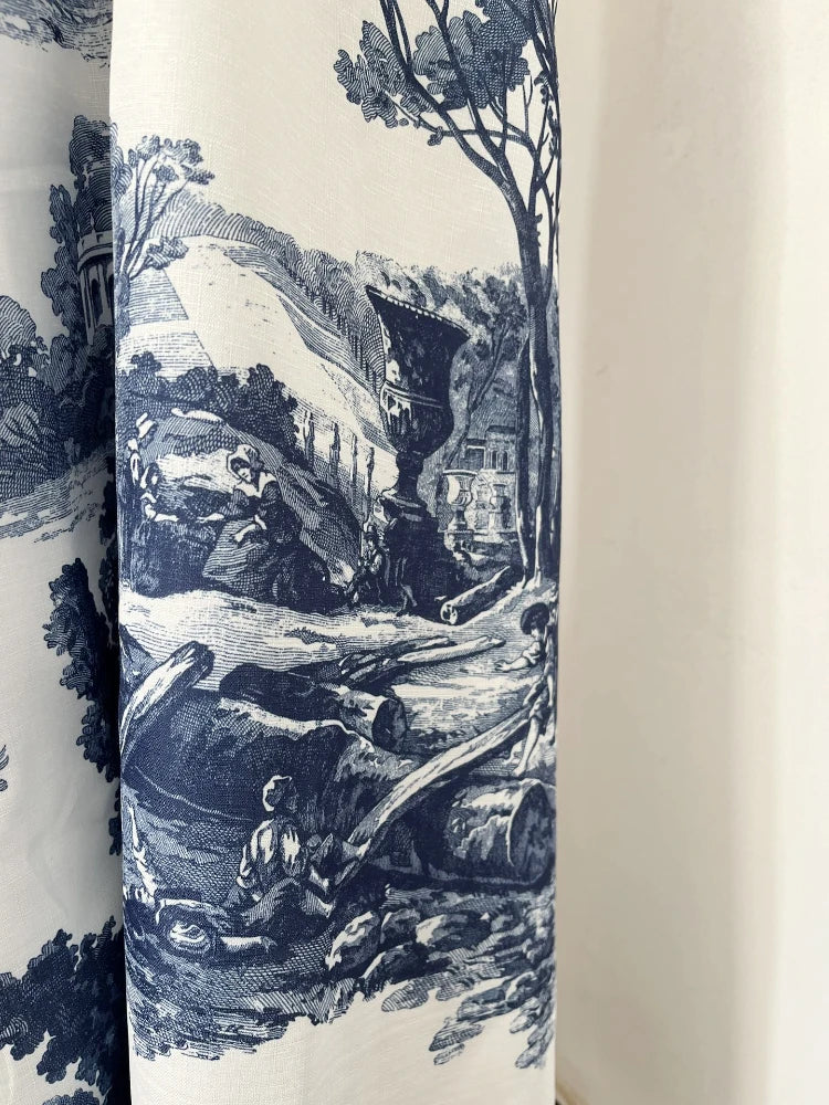 Halter-neck Landscape Midi Dress - Festigal