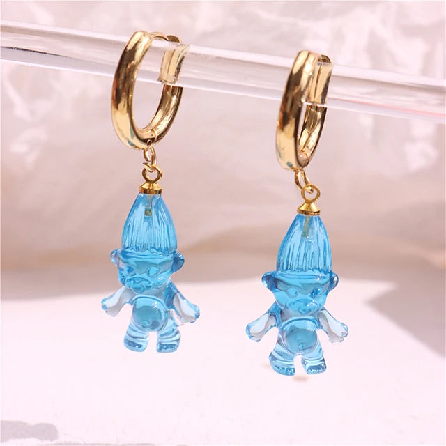 Troll Doll Hoop Earrings
