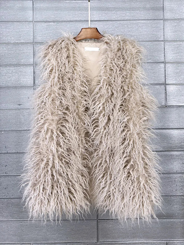 Faux Mongolian Fur Gilet - Festigal